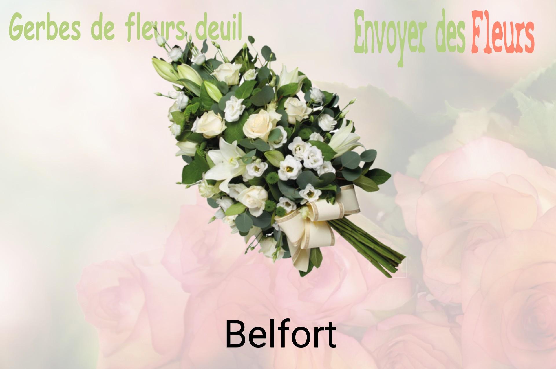 Gerbe de fleurs de deuil livrée à Belfort